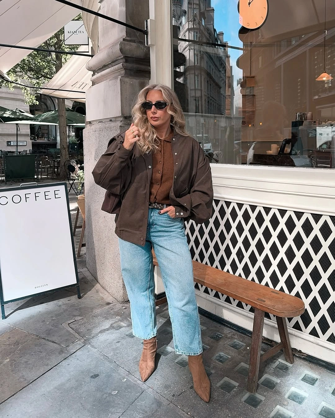 what are must-have fall outfits for 2026 Brown Layers and Light-Wash Denim Create an Effortlessly Polished Everyday Look