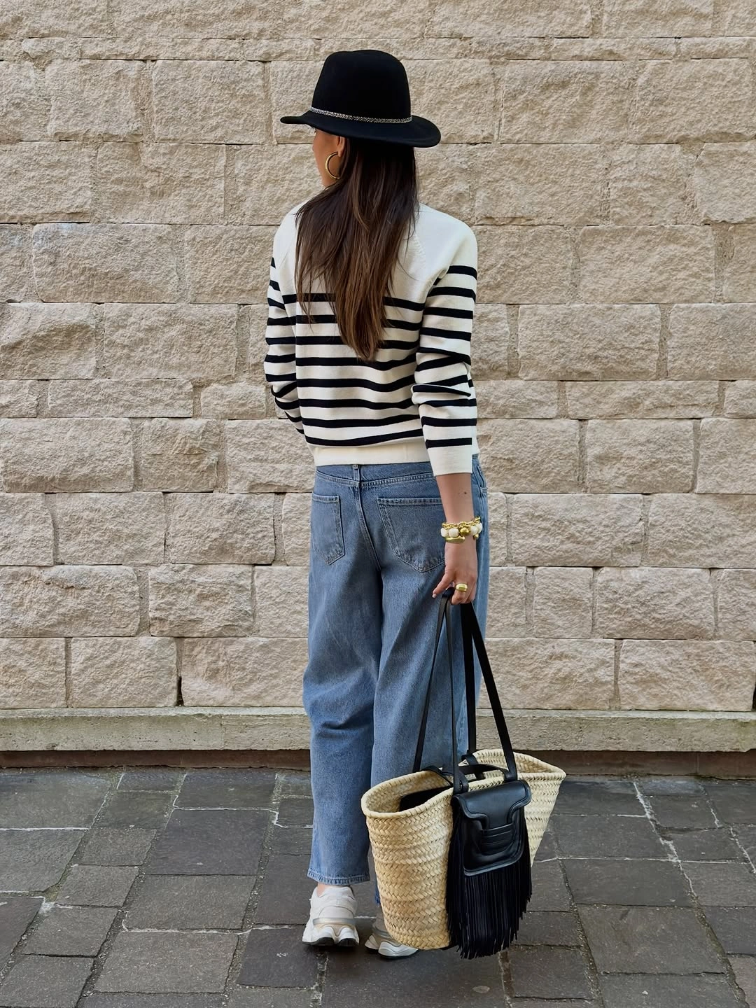 wide leg jeans outfit fall 2026 French-Inspired Stripes With Relaxed Everyday Denim