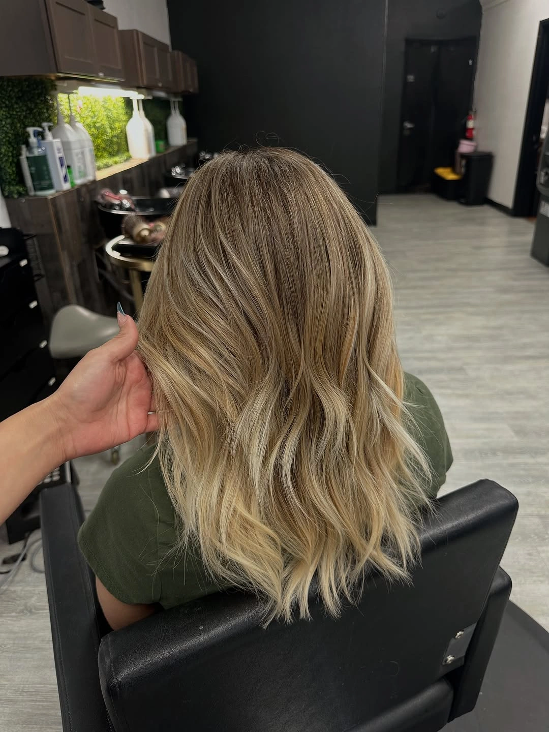 Medium-length hair with loose waves and softly broken ends