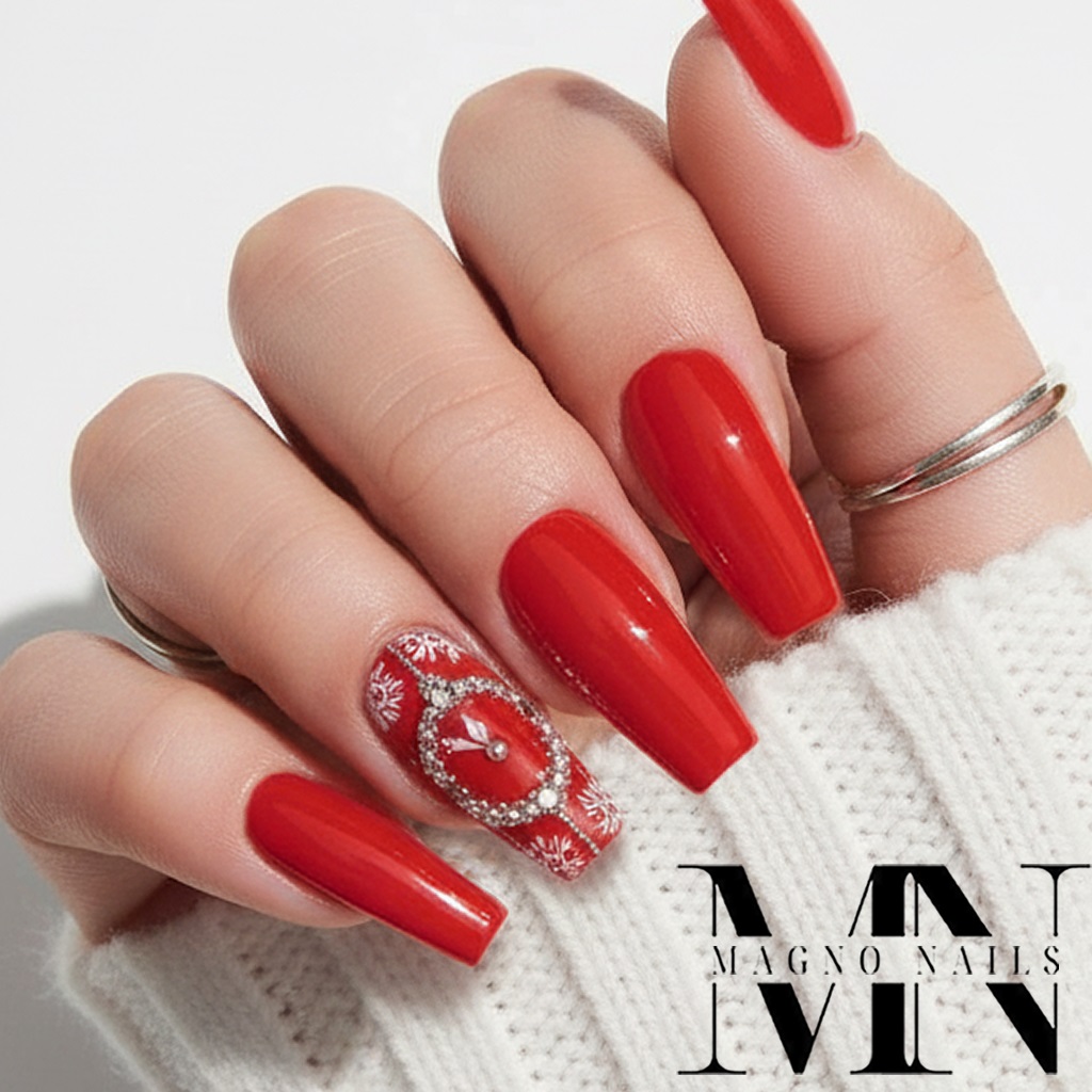Long Coffin Christmas Clock Long Coffin Christmas Clock β Cherry Red Christmas Nails 2026