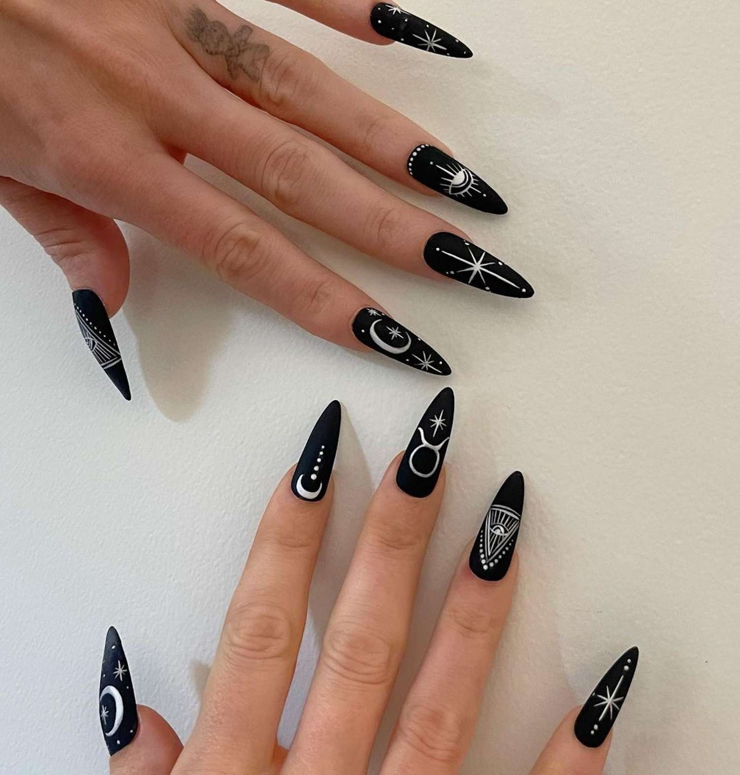 Matte Black Visual Idea — Medium Length Winter Nails