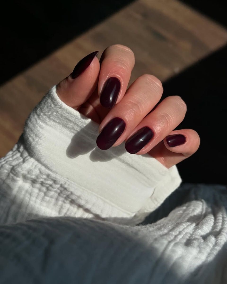 Medium Almond Dark Burgundy Almost Black Medium Almond Dark Burgundy Almost Black β Black Cherry Nails