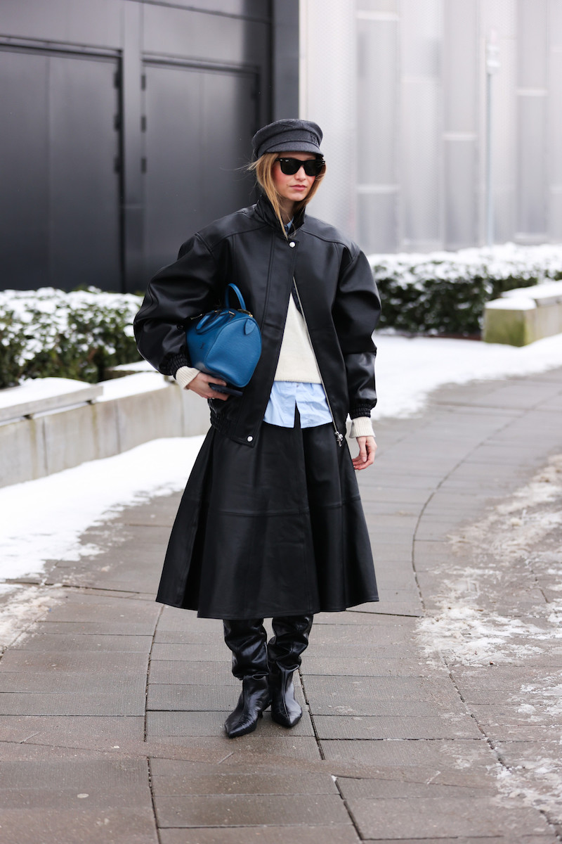 All-Leather Ensemble with a Black Bomber Jacket — February Outfits