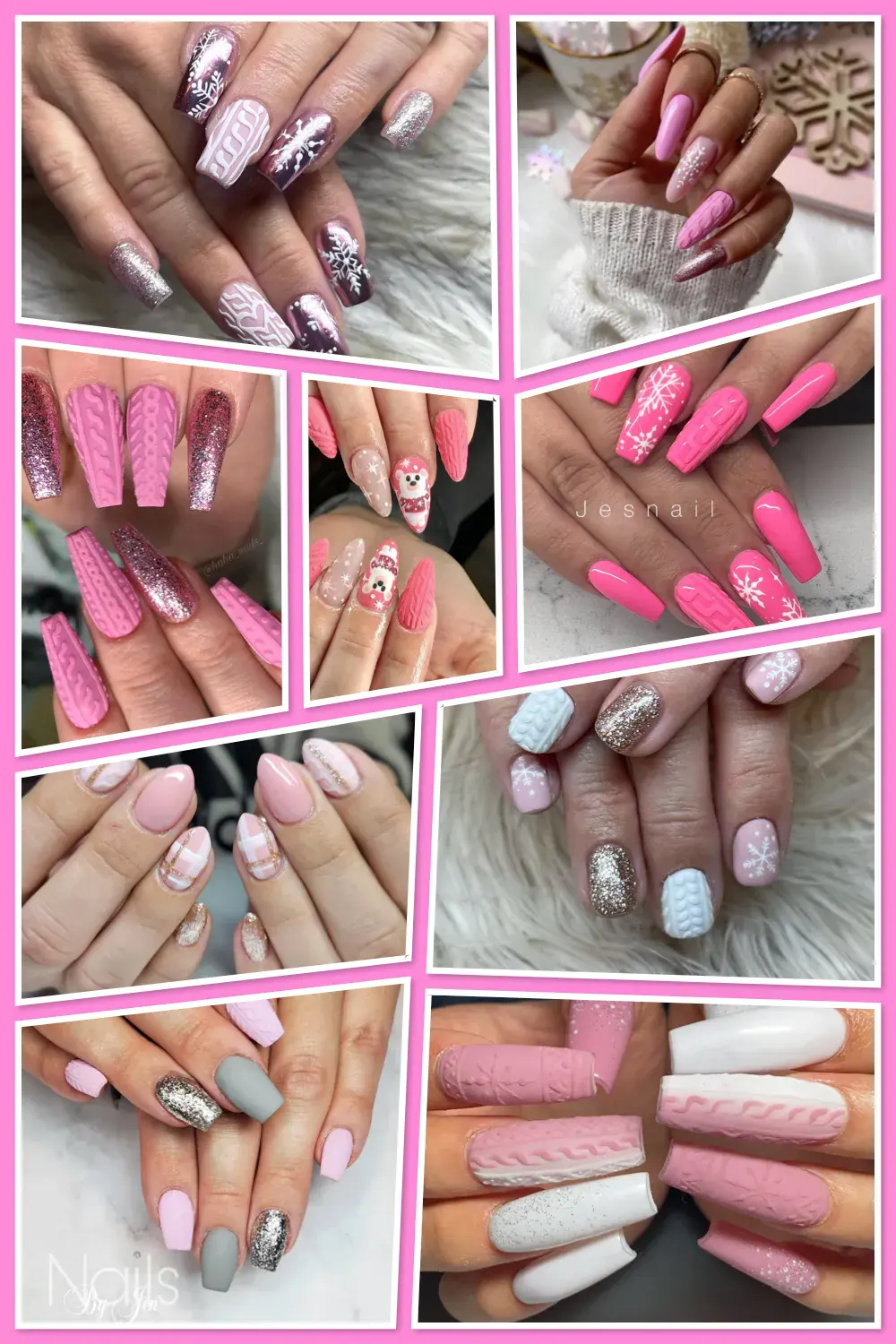Matte And Glitter Visual Idea — Cozy Winter Nails