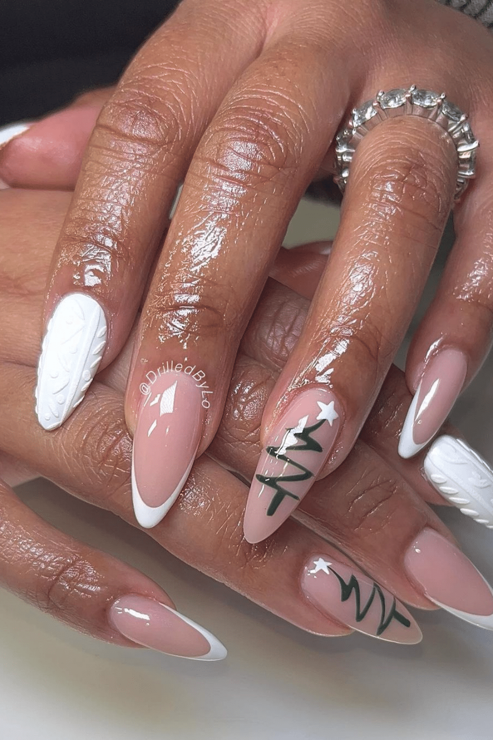 Cable Knit and Christmas Tree Almonds Cable Knit and Christmas Tree Almonds β Christmas Nails 2026