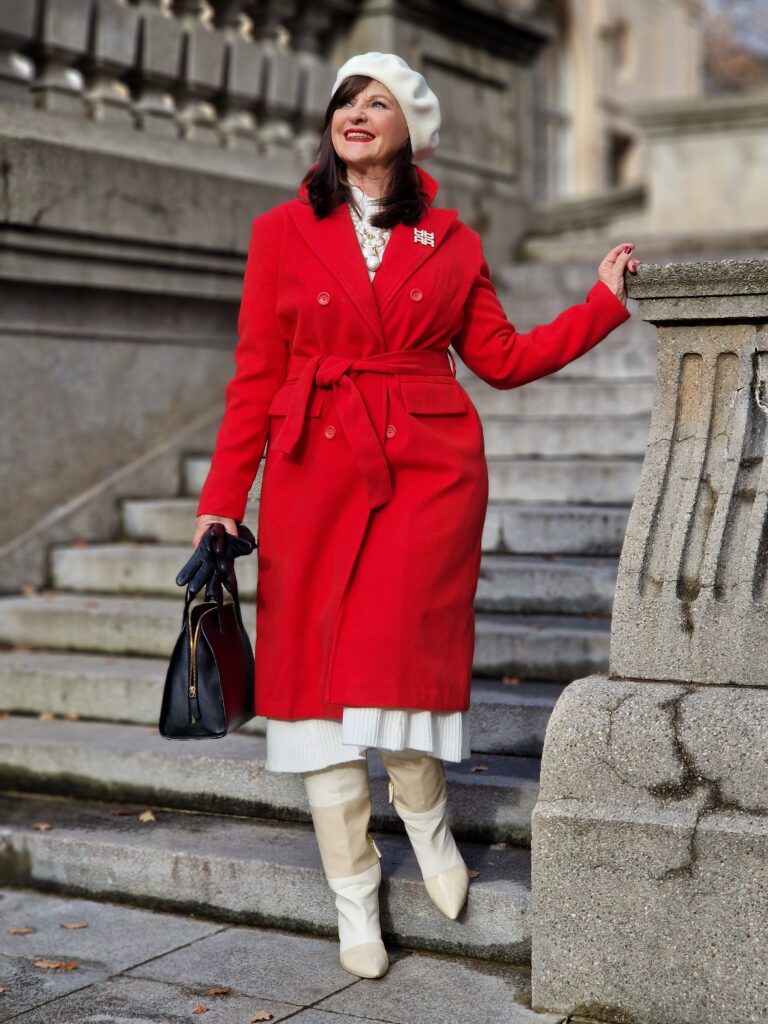 Vibrant Red Wool Coat for a Statement Winter Day Vibrant Red Wool Coat for a Statement Winter Day β Winter Outfits for Women Over 50