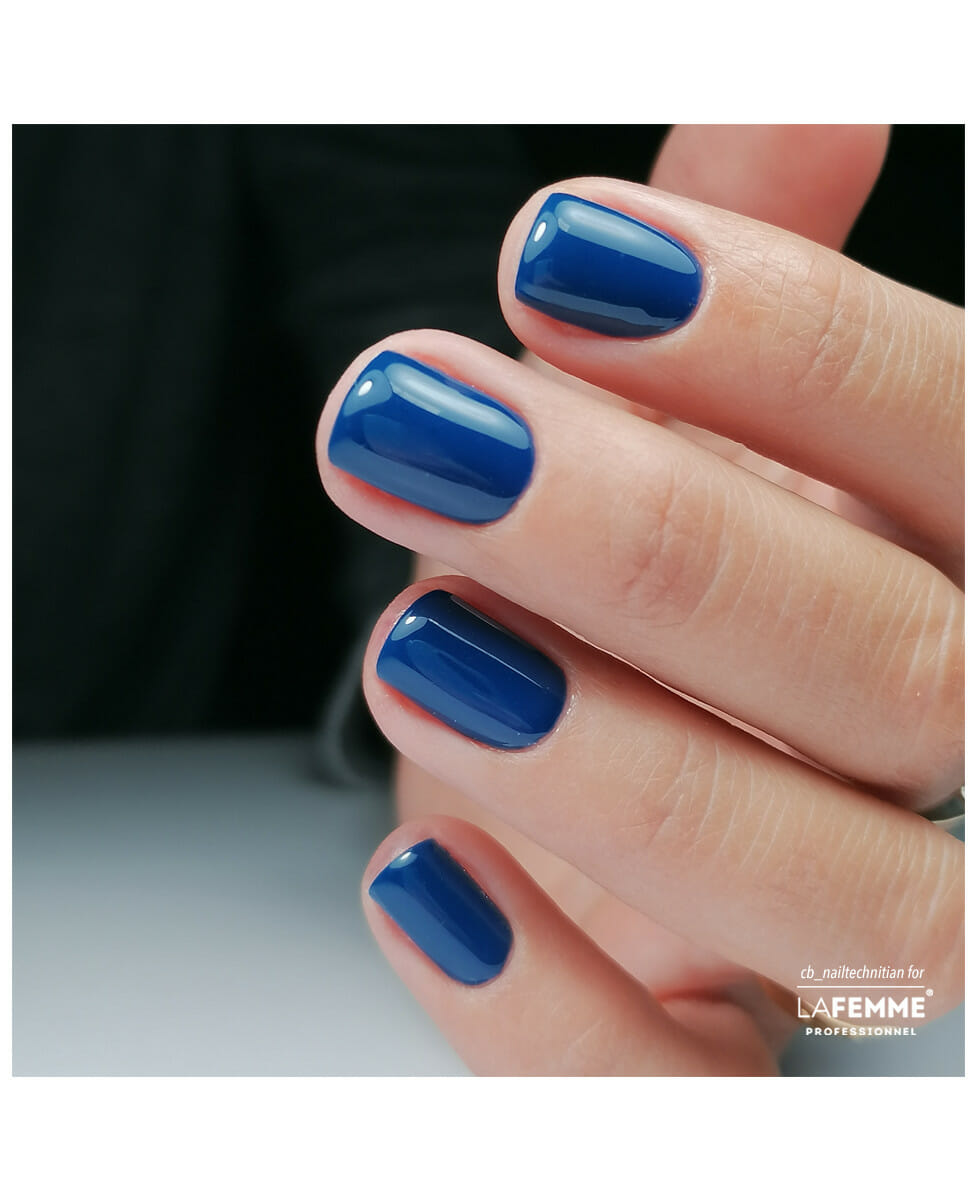 Deep Glossy Blue Short Squares — Navy Blue Nails