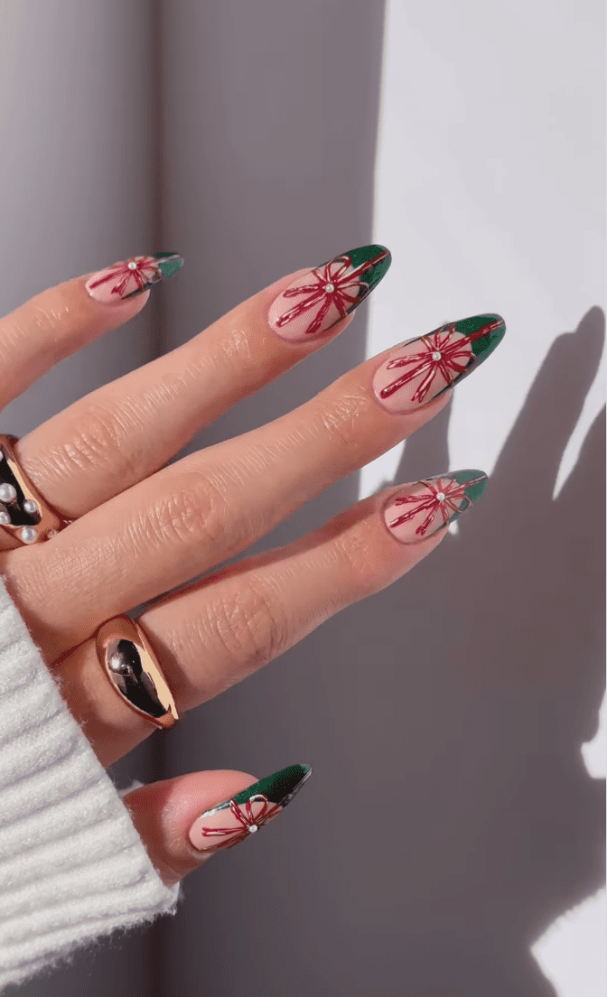 Glossy Visual Idea Glossy Visual Idea β Red and Green Christmas Nails 2026