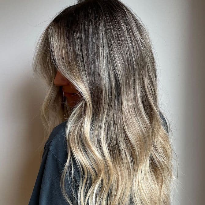 Ash Blonde Balayage with Root Shadow Ash Blonde Balayage with Root Shadow β Winter Balayage