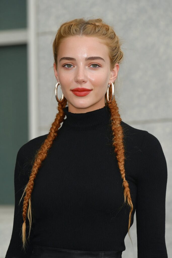 Two Blonde Braids With Wavy Texture Two Blonde Braids With Wavy Texture β Winter Protective Hairstyles