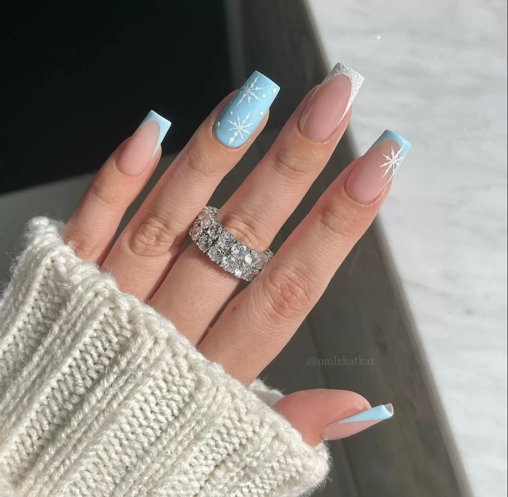 Matte White Cable Knit Snowflake Coffin Nails Matte White Cable Knit Snowflake Coffin Nails β Long Winter Coffin Nails