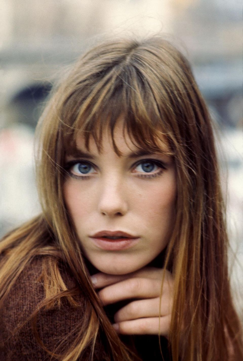 Medium Brown Mid-Back Waves — Winter Haircuts with Curtain Bangs