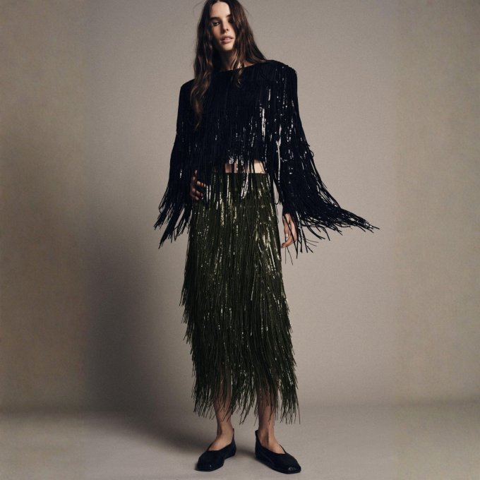Sparkling Sequin Set with Fringe Accents — Winter Wedding Guest Outfits