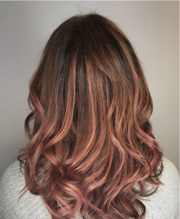 Rose Brown With Rose Gold Tips — Winter Hair Colors for Brunettes