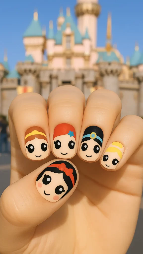 Matte Disney Princess Oval Nails Matte Disney Princess Oval Nails β Disney Christmas Nails 2026