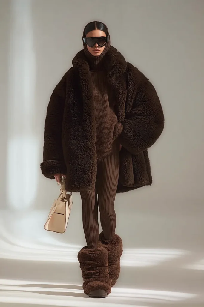 Luxurious Faux Fur Coat and Matching Boots Luxurious Faux Fur Coat and Matching Boots β Warm Winter Outfits