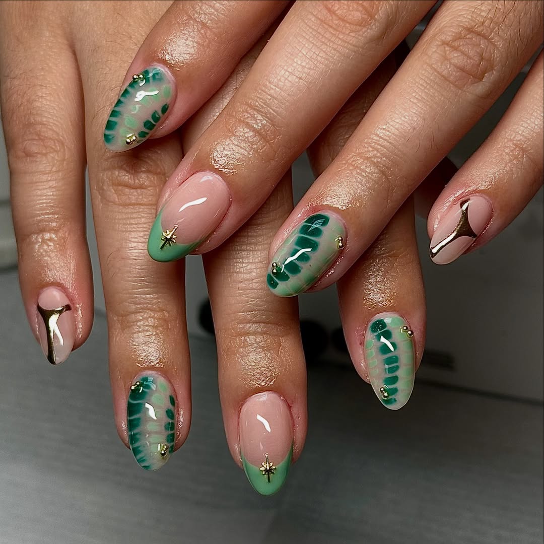 Glossy Visual Idea — Medium Length Winter Nails