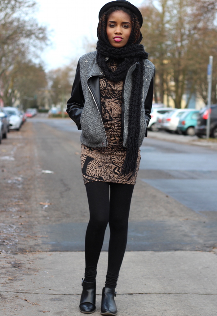 Layered Dress and Vest: Cozy Winter Texture — London Winter Outfits