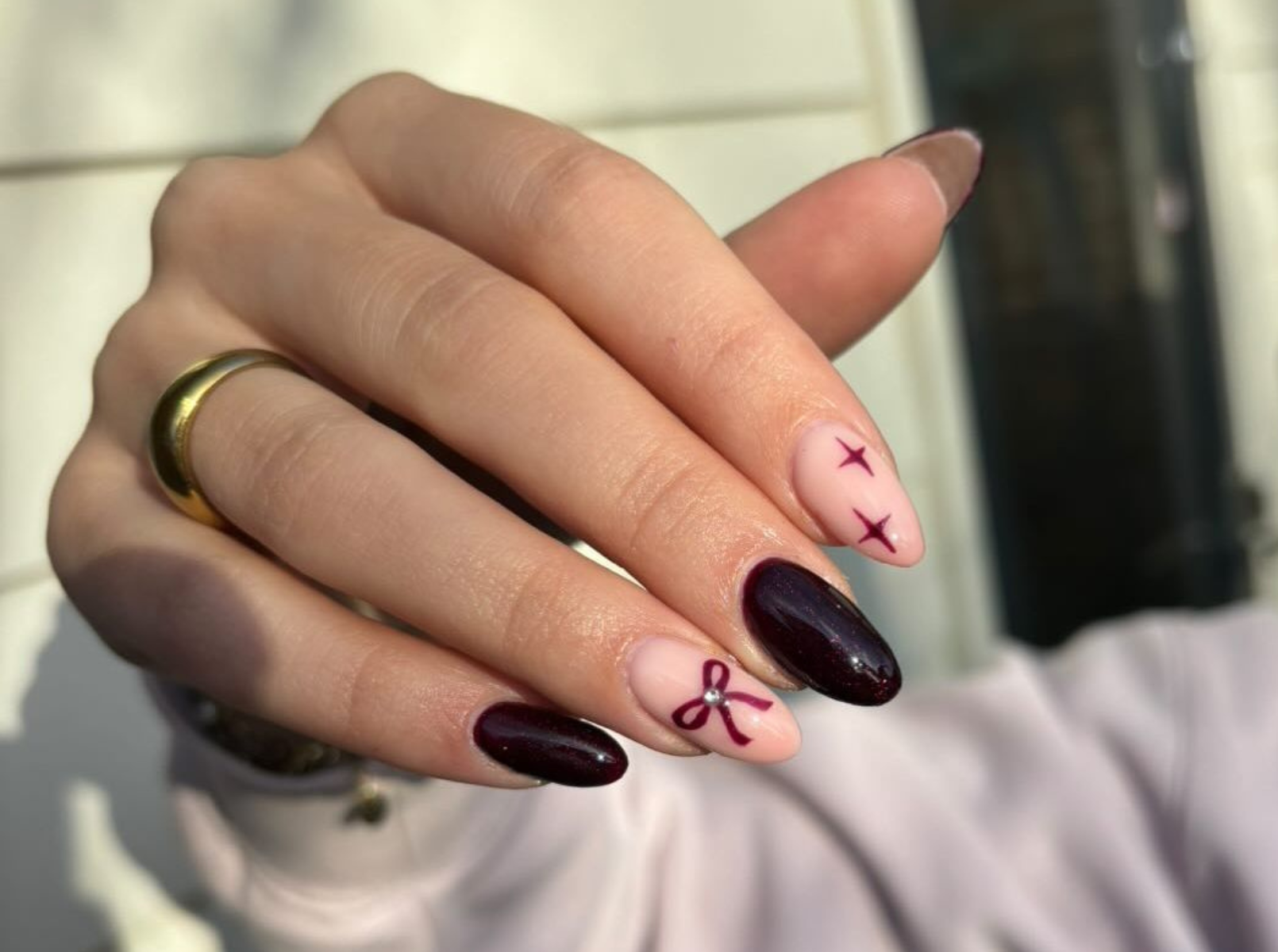 Bow Stars Visual Idea Bow Stars Visual Idea β Winter Bow Nails