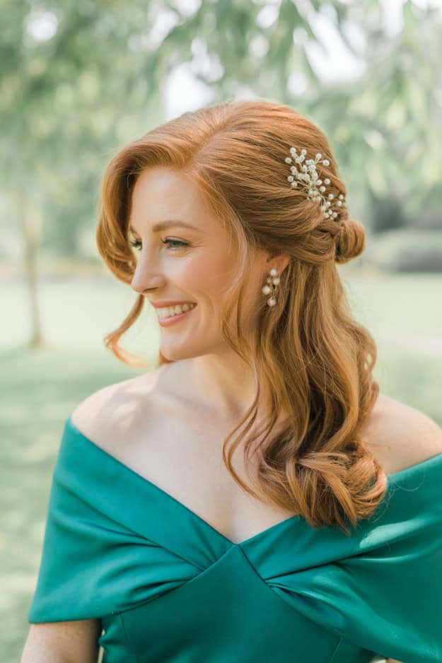 Shoulder-Length Visual Idea — Winter Half Up Half Down Hairstyles