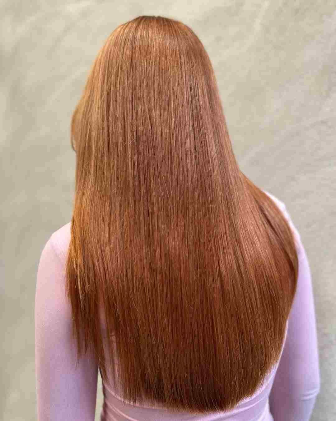 No Bangs Rich Auburn With Warm Undertones — Winter Auburn Hair Color