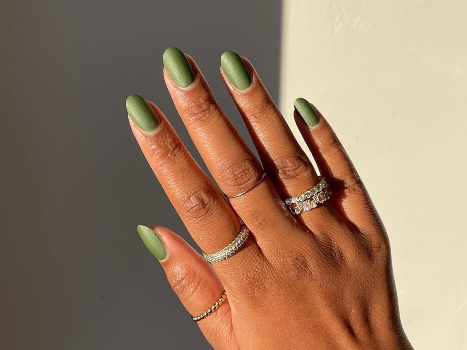 Matte Olive Green Shimmer Nails Matte Olive Green Shimmer Nails β Winter Matte Nails