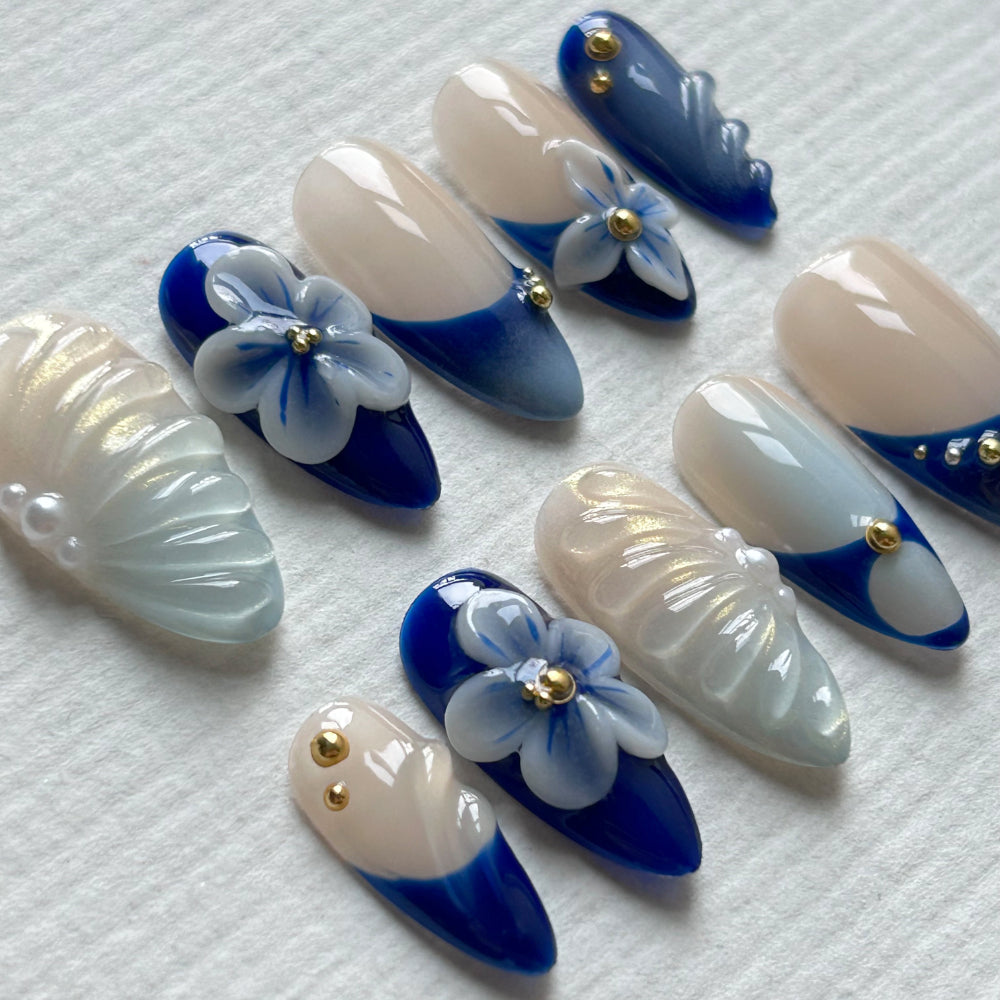 Matte With Glossy Accents Visual Idea Matte With Glossy Accents Visual Idea β Medium Winter Almond Nails