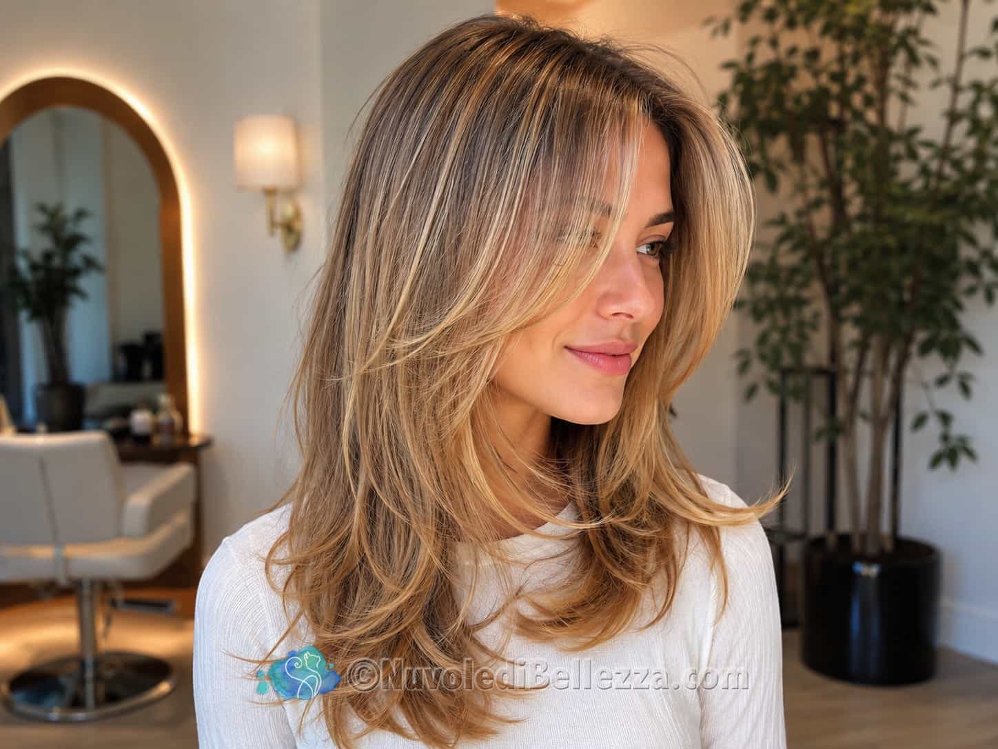 Mid-Back Blonde With Face-Framing Layers Mid-Back Blonde With Face-Framing Layers β Winter Haircuts for Thin Hair