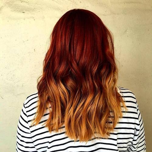 Red to Blonde Ombre Gradient — Low Maintenance Winter Hair Colors