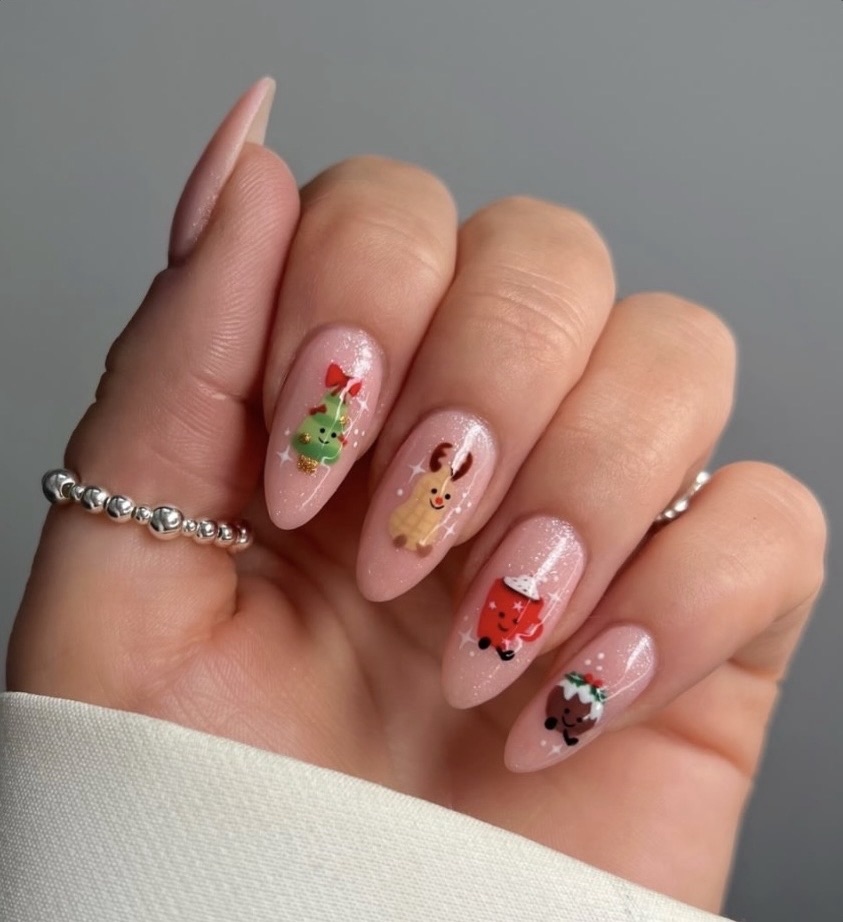 Shimmer Glossy Visual Idea Shimmer Glossy Visual Idea β Disney Christmas Nails 2026