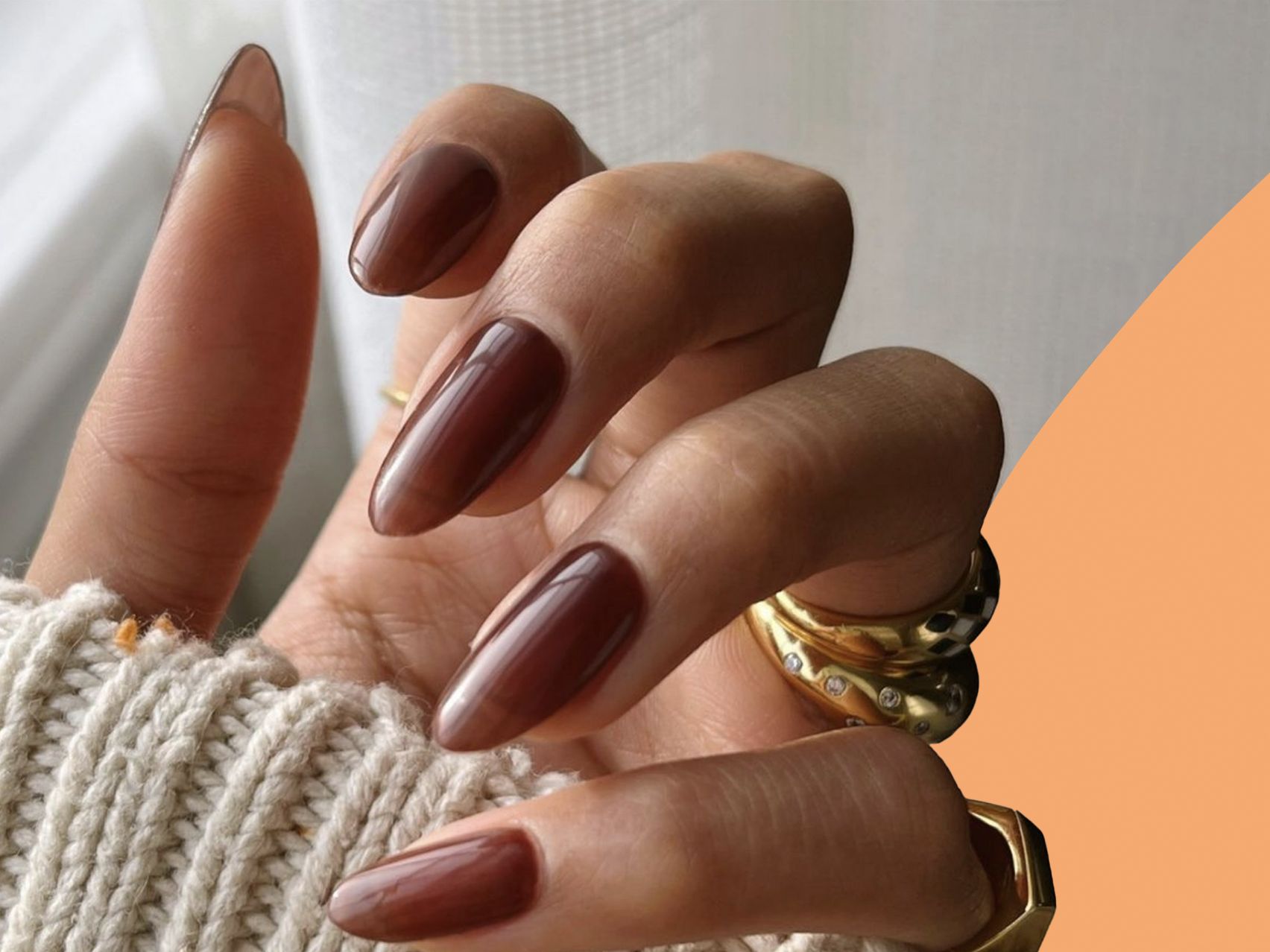 Rich Deep Brown Jelly Stilettos Rich Deep Brown Jelly Stilettos β Long Winter Nails