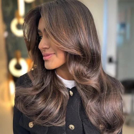 Medium Brown With Warm Caramel Balayage Medium Brown With Warm Caramel Balayage β Winter Brown Hair Colors