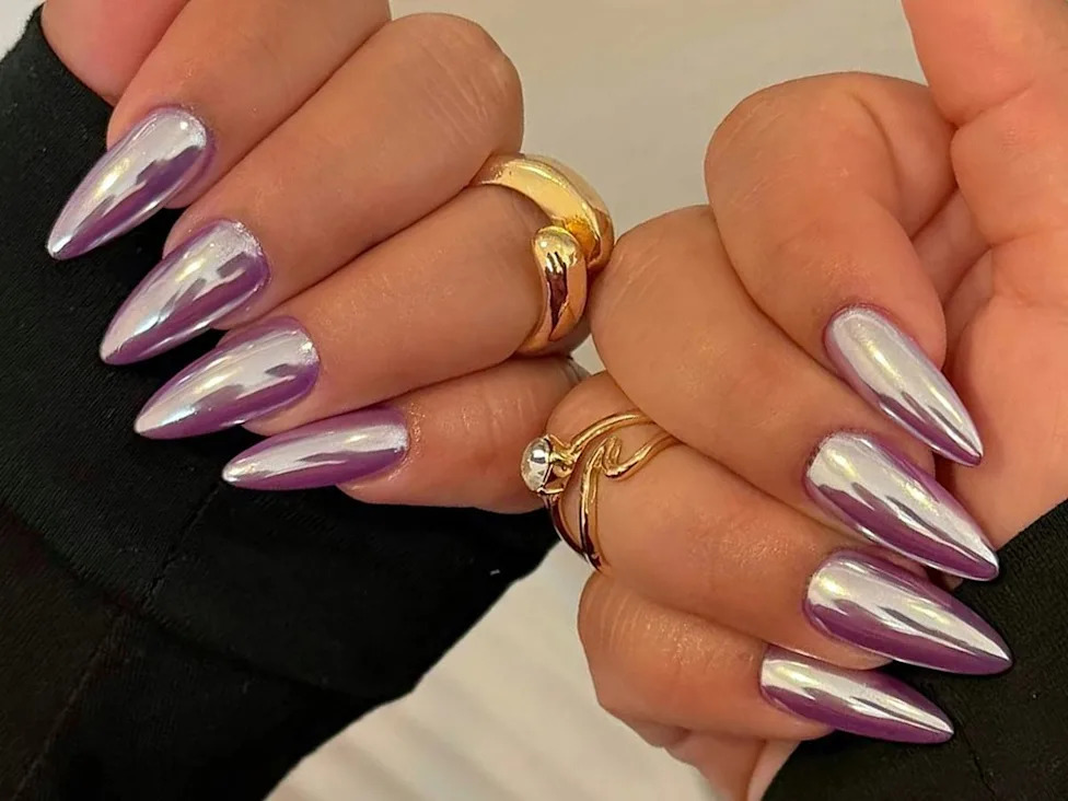 Duochrome Blue Silver Pink Chrome Nails Duochrome Blue Silver Pink Chrome Nails β Winter Chrome Nails