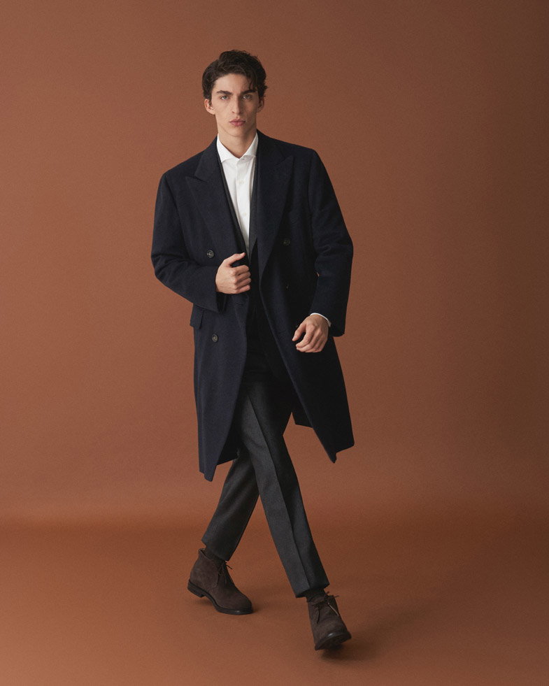 Navy Wool Overcoat for Business Formal Attire Navy Wool Overcoat for Business Formal Attire β Winter Outfits for Men