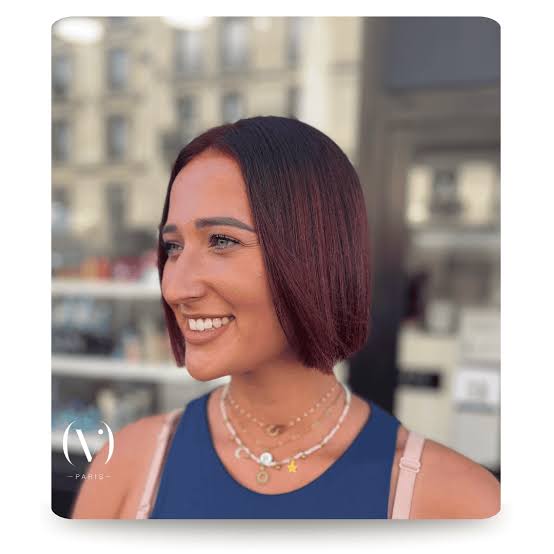 Vibrant Burgundy Chin Bob — Burgundy Hair Color