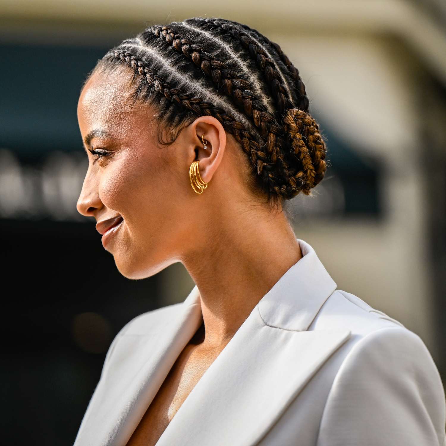 Neat Cornrows Leading to a Braided Bun — Winter Braids for Black Women