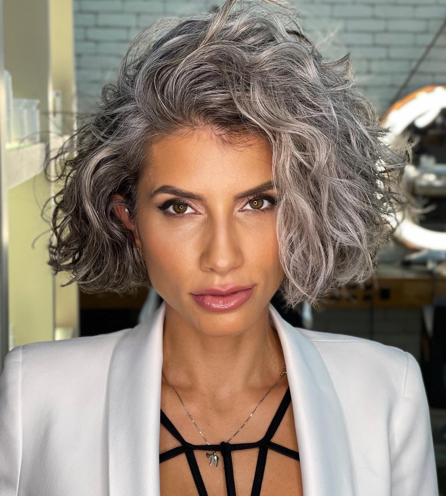 Voluminous Curly Gray Pixie Voluminous Curly Gray Pixie β Winter Hairstyles for Gray Hair