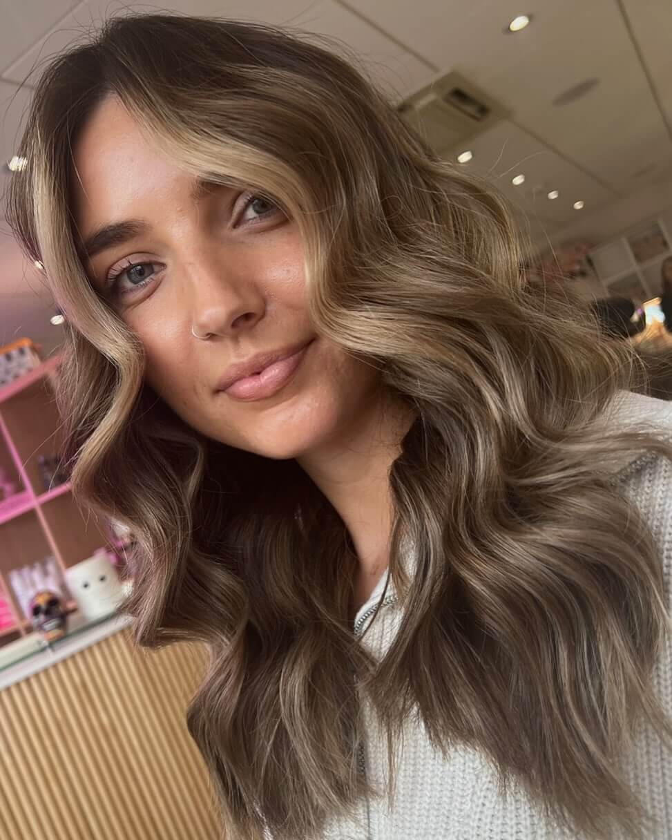 Light Brown With Face-Framing Blonde Pieces — Winter Highlights