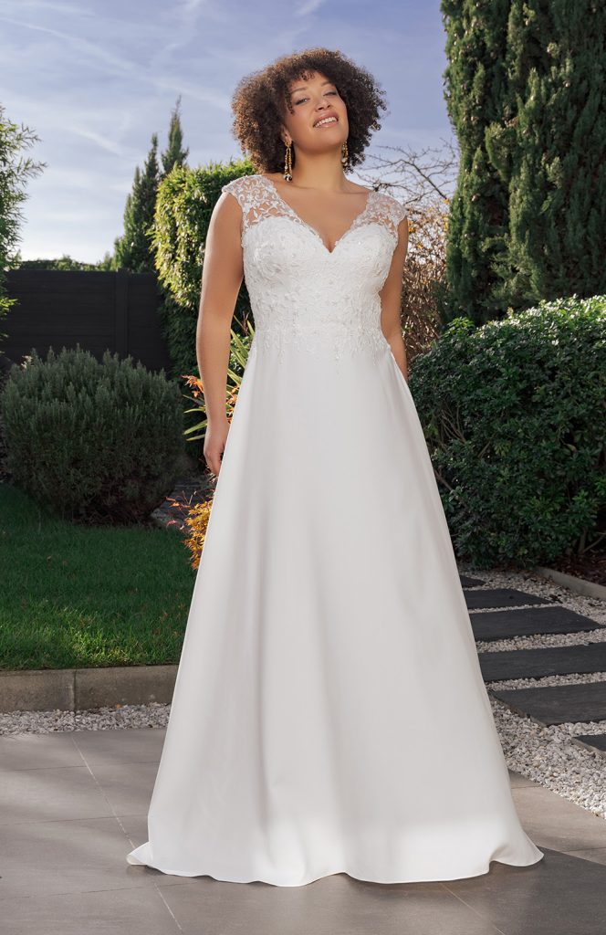 White Lace Top and Satin A-Line Wedding Skirt — Boho Winter Outfits