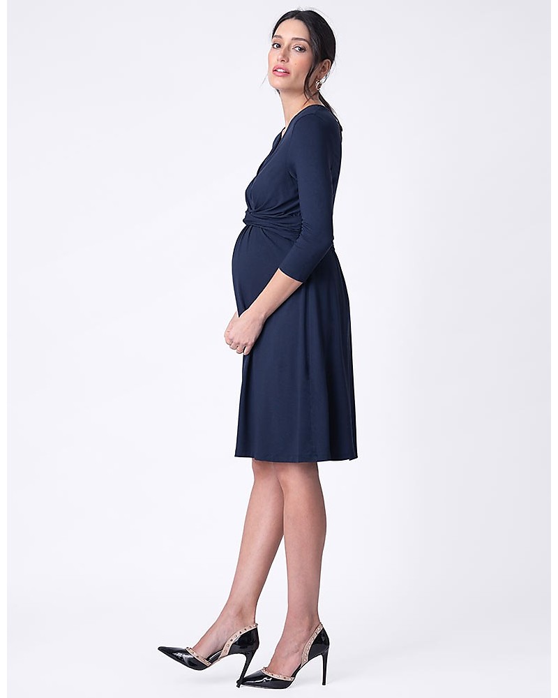 Navy A-Line Maternity Dress for Evening Navy A-Line Maternity Dress for Evening β Winter Maternity Outfits