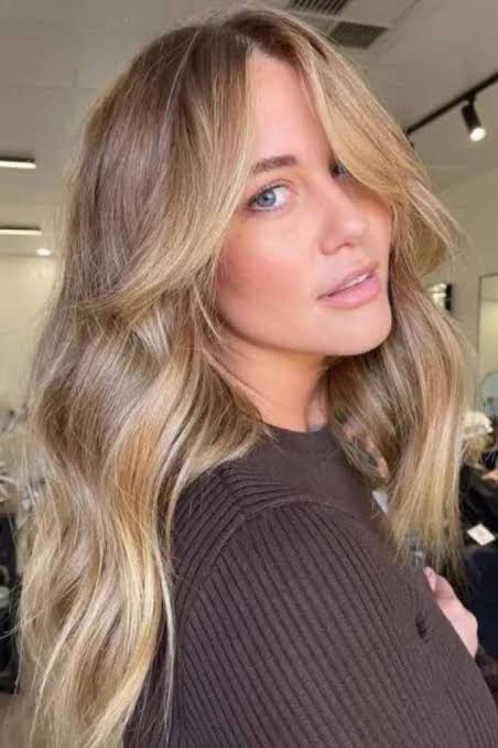 Shoulder Lob With Honey Blonde Highlights — Winter Haircuts with Curtain Bangs