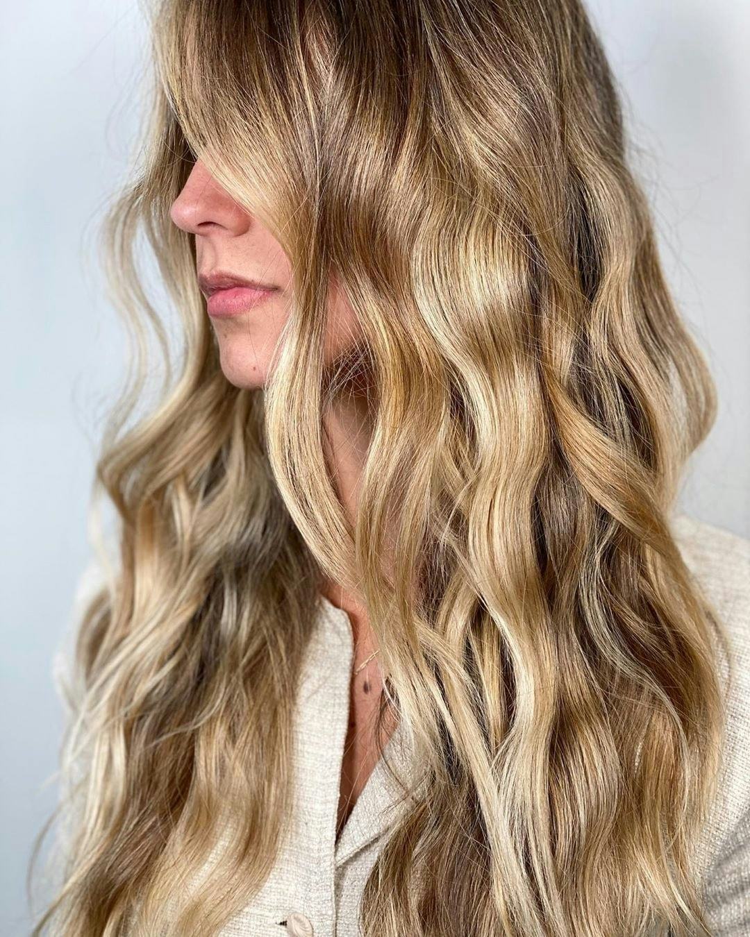 Warm Honey Blonde Caramel Balayage — Winter Hair Colors for Blondes
