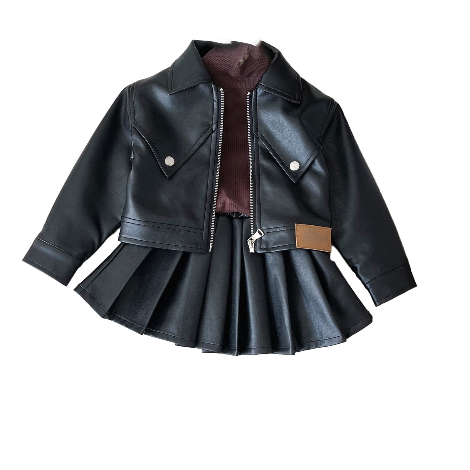 Edgy Combination: Faux Leather Moto Jacket Edgy Combination: Faux Leather Moto Jacket β Korean Winter Outfits