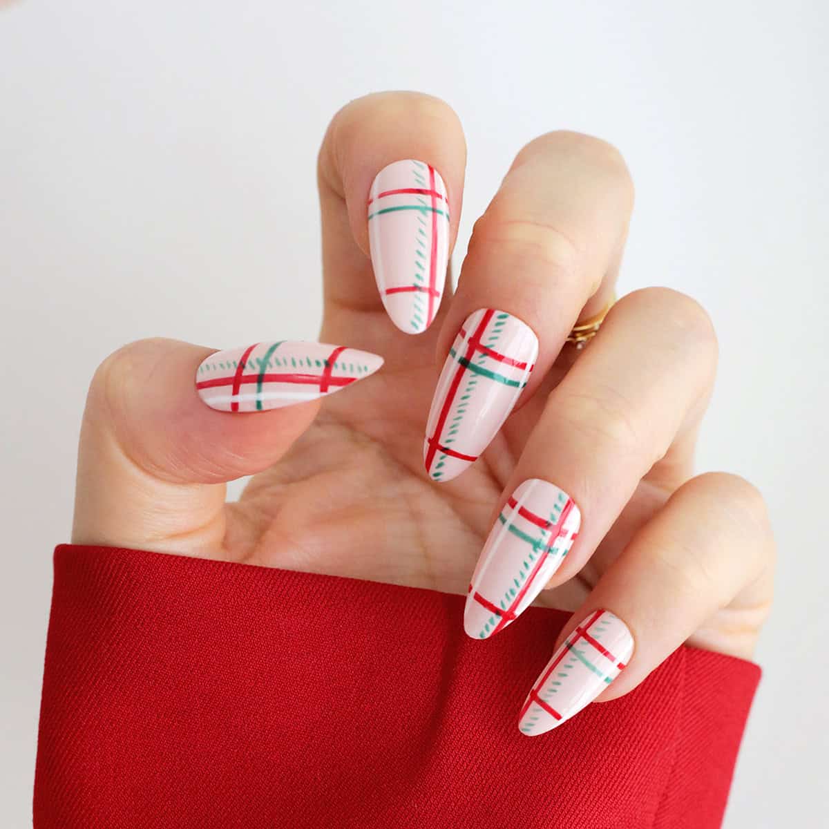 Sheer Pink Snowflake Art with Rhinestones — New Years Gel Nails 2027