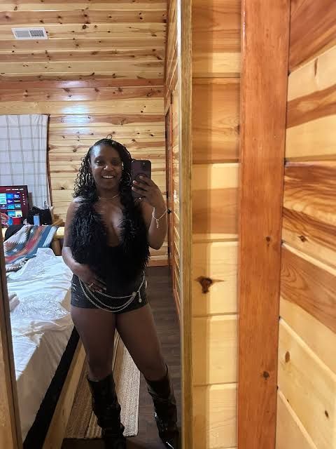 Fuzzy Trim Bodysuit and Knee-High Boots for a Cabin Night — Cabin Trip Outfits