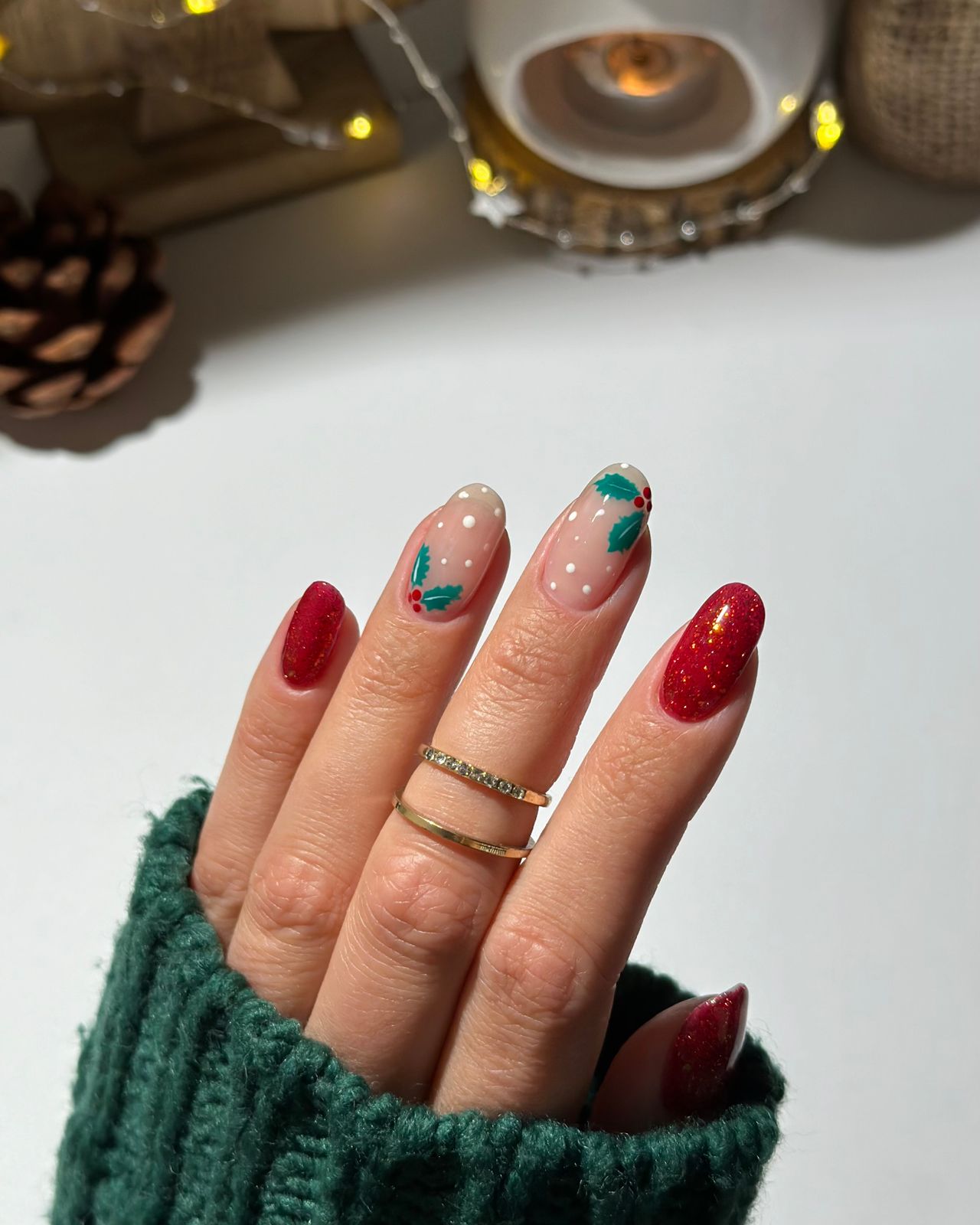 Holly Berry Glitter Pedicure Holly Berry Glitter Pedicure β Christmas Pedicure 2026