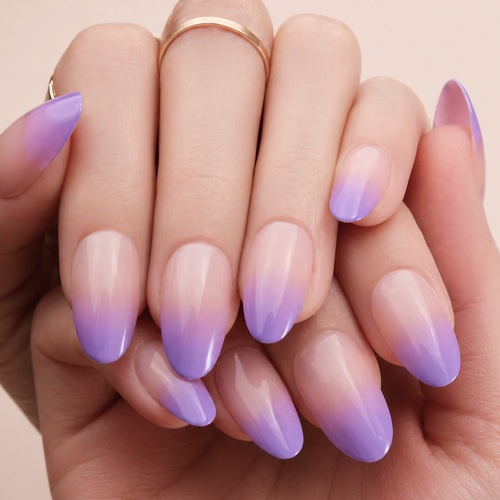 Glossy Visual Idea Glossy Visual Idea β Medium Winter Almond Nails