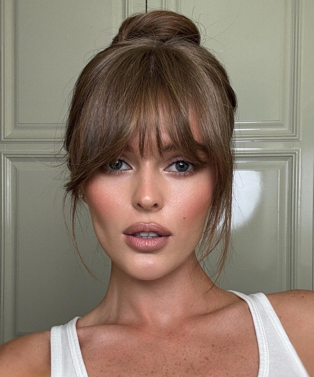 Chin Bob With Volume And Curtain Bangs — Winter Haircuts with Curtain Bangs