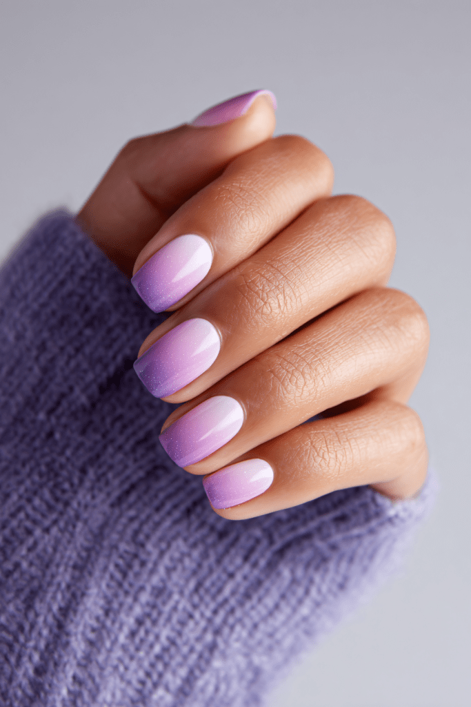 Pink to Purple Ombre Round Nails Pink to Purple Ombre Round Nails β Winter Nail Trends