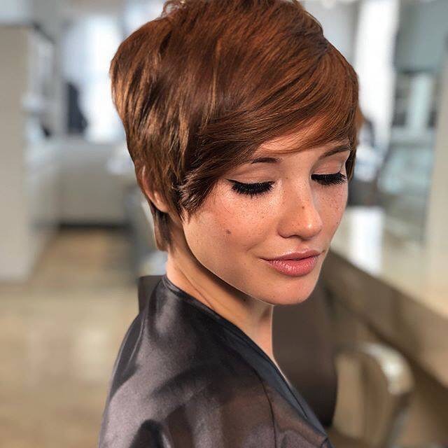 Red Visual Idea — Winter Hairstyles for Short Hair